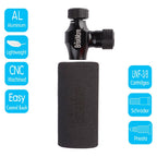 BriskMore Black CO2 Inflator Presta and Schrader Valve Compatible Bicycle Tire Pump for Mountain and Road Bikes with Insulated Sleeve - No CO2 Cartridges Included, Quick&Easy