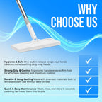 FlexiClamp Sweep & Mop Kit - Durable Cleaning Tool for Hardwood, Tile, Marble & Laminate Floors, Home, Kitchen Cleaning Essentials. (Include 10 Dry Cloths)