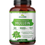 Zazzee Extra Strength Mullein Leaf 10:1 Extract, 120 Vegan Capsules | 4 Month Supply, Respiratory & Lung Support, Certified Kosher, 100% Pure Leaf Powder, Verbascum Thapsus, Non-GMO, Made in USA