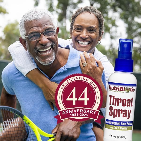 Buy now NutriBiotic â€“ Throat Spray with GSE, 4 Fl. Oz | Gentle and Soothing Sore Throat Support with Grapefruit Seed Extract, Zinc & Menthol | Alcohol Free & Non-Medicated at indiglob india