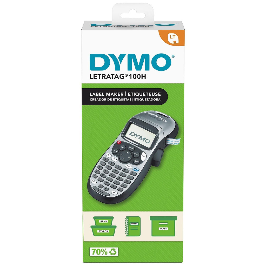 DYMO LetraTag 100H Silver Handheld Label Maker & LT Label Tapes, Thermal Printing, Easy-to-Use, Great for Home & Office Organization