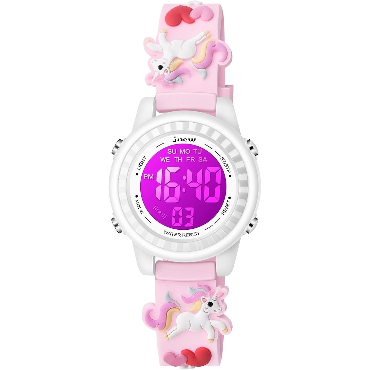 Buy now Venhoo Kids Watches 3D Cartoon Waterproof 7 Color Lights Toddler Wrist Digital Watch with Alarm Stopwatch for 3-10 Year Girls Little Child MacaronPink at indiglob india