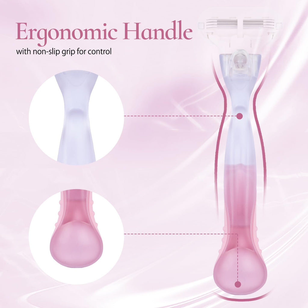 Replacement Handle Compatible with Gillette Venus, Comfort Glide Razor Handle Non-slip Ergonomic Handles for Women (Pink)