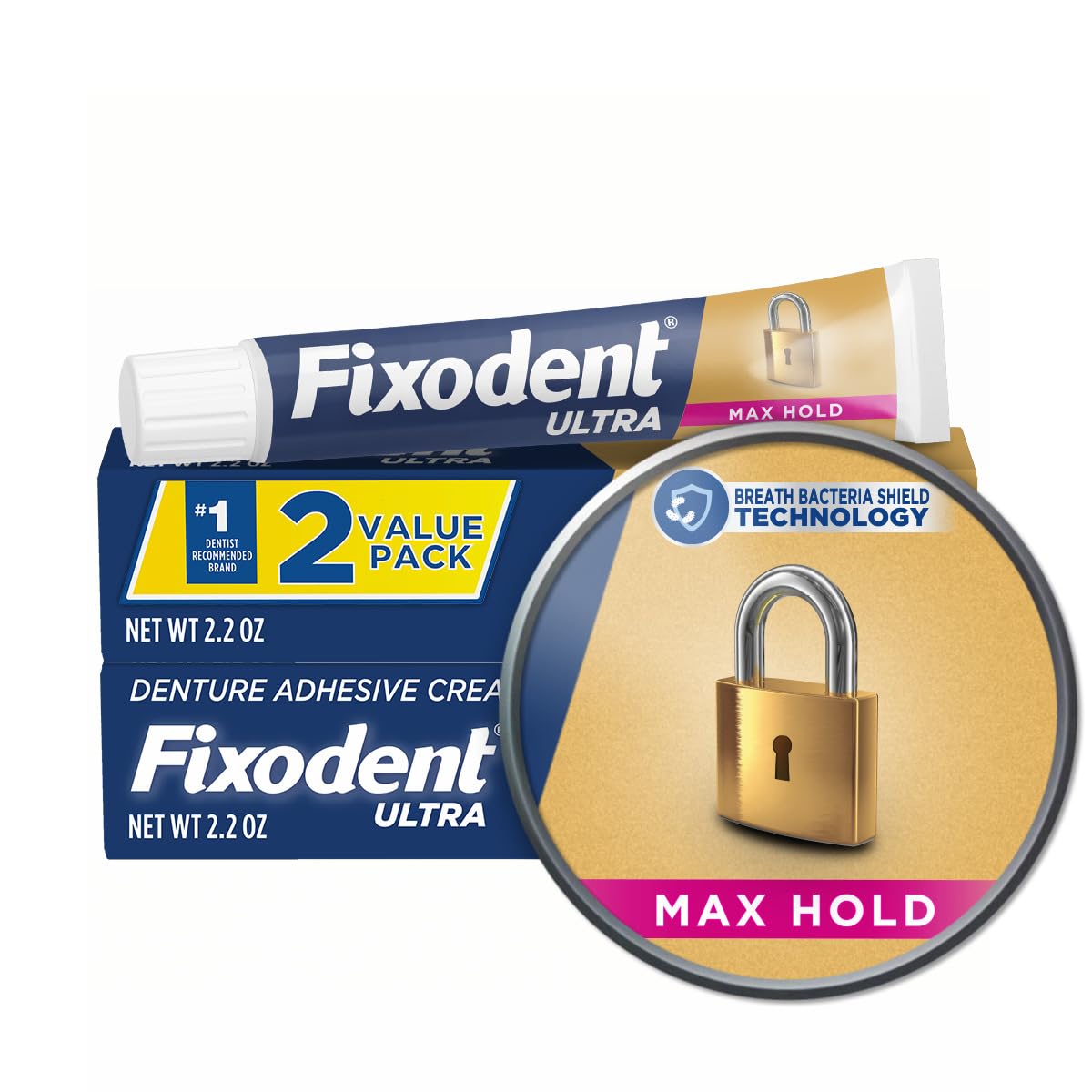 Buy now Fixodent Ultra Max Hold Denture Adhesive, 2.2 Ounce (Pack of 2) at indiglob india