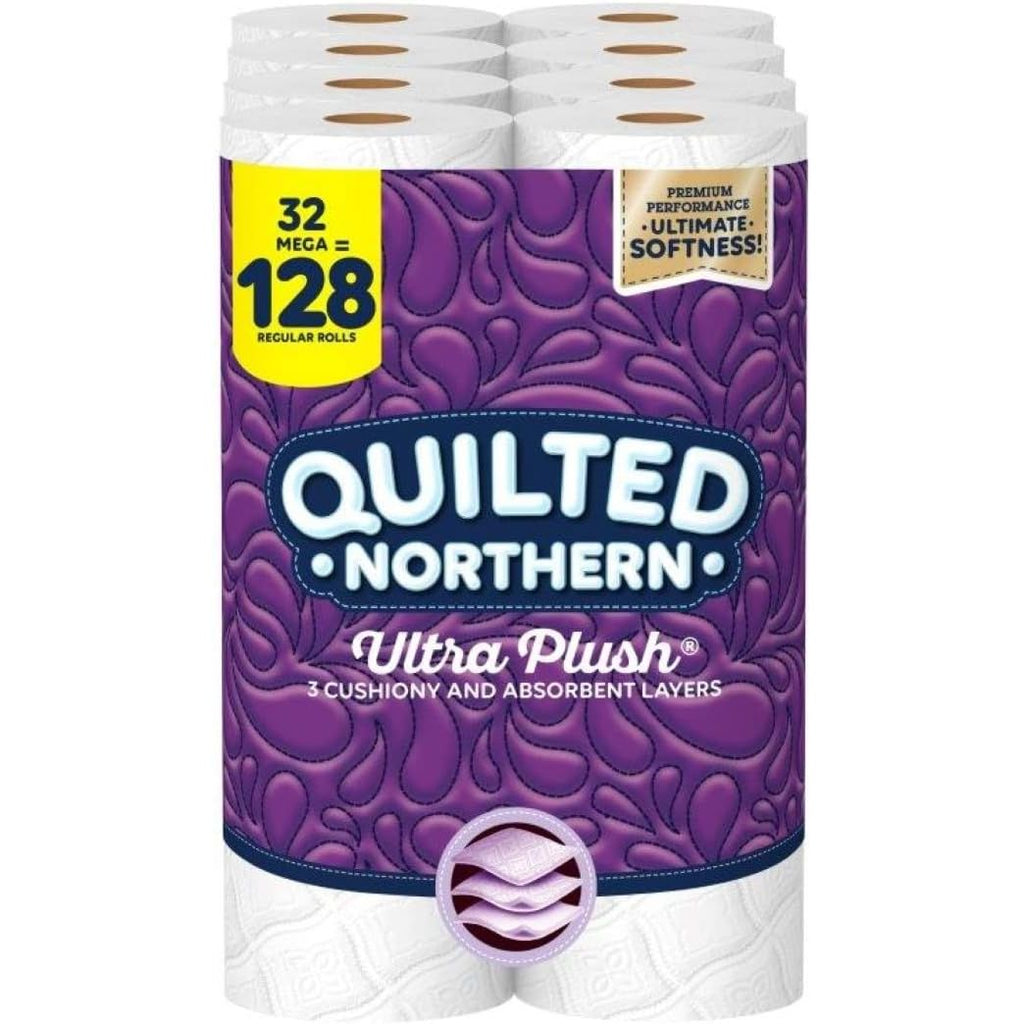 Buy now Quilted Northern Ultra Plush Toilet Paper, 32 Mega Rolls = 128 Regular Rolls, 3-Ply Bath Tissue (Packaging May Vary), 8 Count (Pack of 4) Default at indiglob india