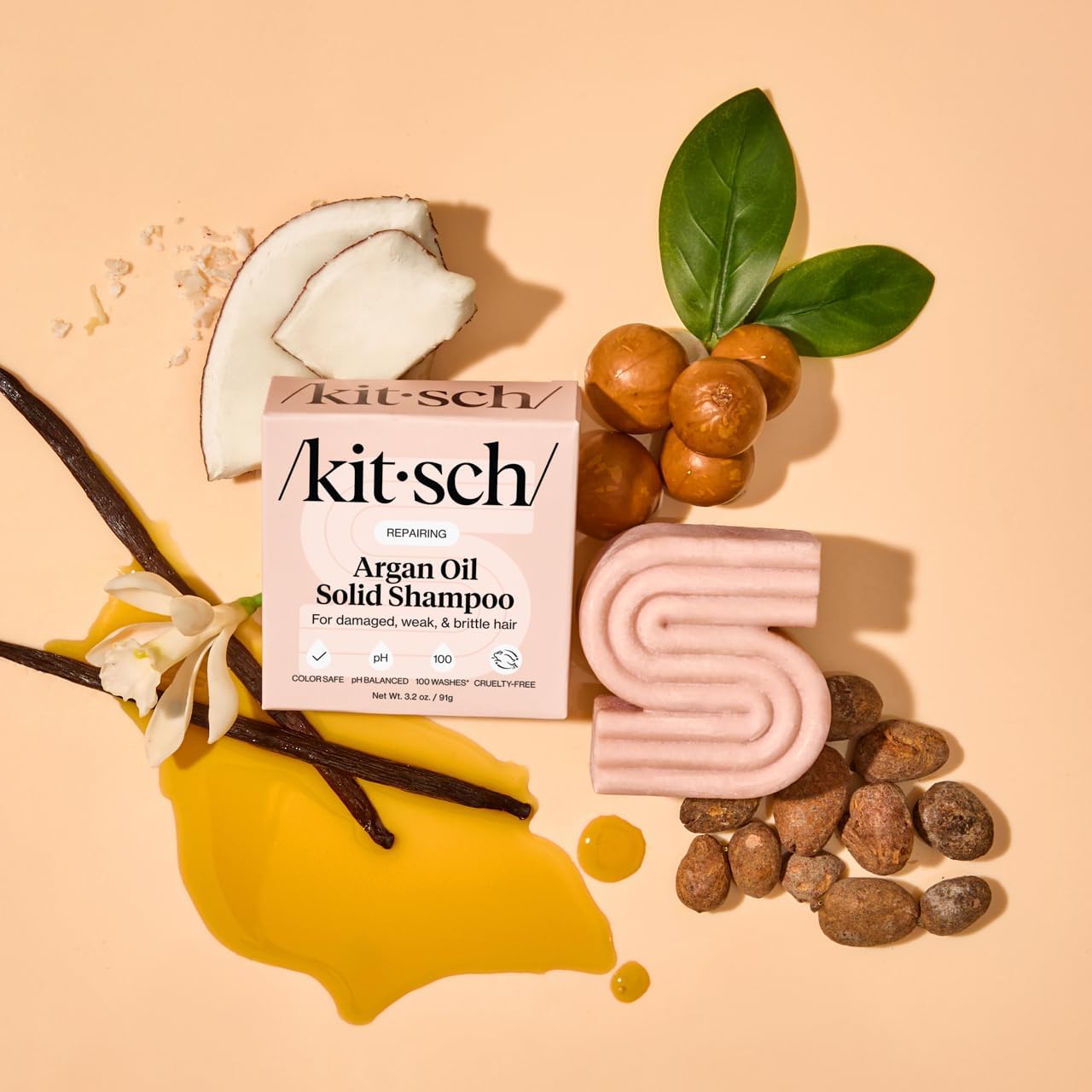 Buy now Kitsch Argan Oil Shampoo Bar â€“ Repairing Hair Shampoo for Men & Women â€“ Strengthening, Nourishing Hair Care, Reduce Breakage & Boost Elasticity â€“ Silicone, Paraben & Sulfate Free, Made in USA - 3.2 oz at indiglob india