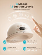 Paruu P16 Pro Wearable Breast Pump, Hands-Free Electric Breast Pump with 160min Battery & Night Light, 4 Modes & 12 Levels, 309mmHg Suction, 24mm Flange, Storage Bag & Dust Cover, 2 Pack (Champagne)