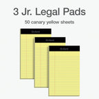 Oxford 5 x 8 Inch Legal Pads, 3 Pack, Narrow Ruled on Both Sides, Canary Yellow Paper, 50 Perforated Sheets Per Writing Pad, Proudly Made in the USA (1017033)