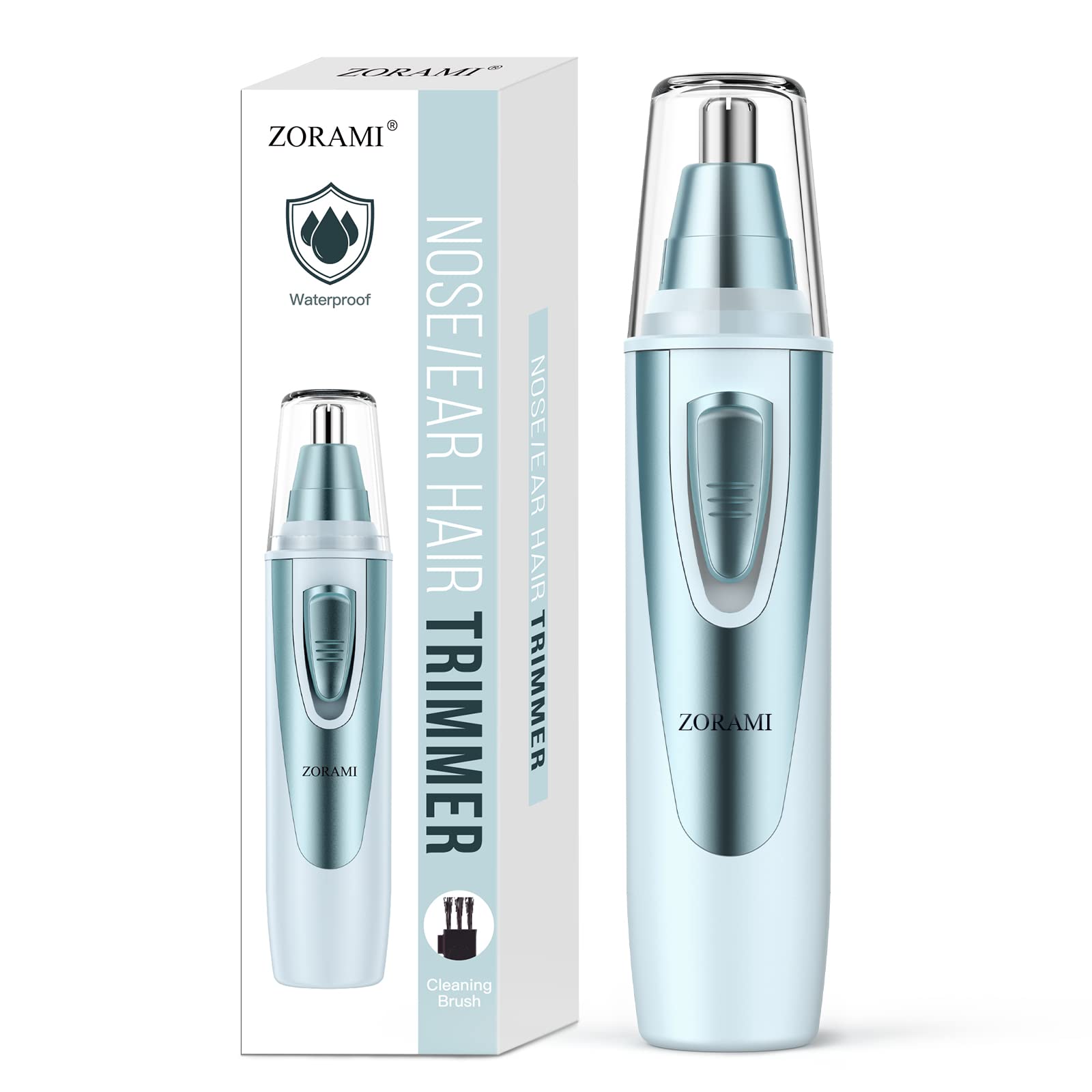 Ear and Nose Hair Trimmer Clipper - 2026 Professional Painless Eyebrow & Facial Hair Trimmer for Men Women,Battery-Operated Trimmer with IPX7 Waterproof,Dual Edge Blades for Easy Cleansing Black