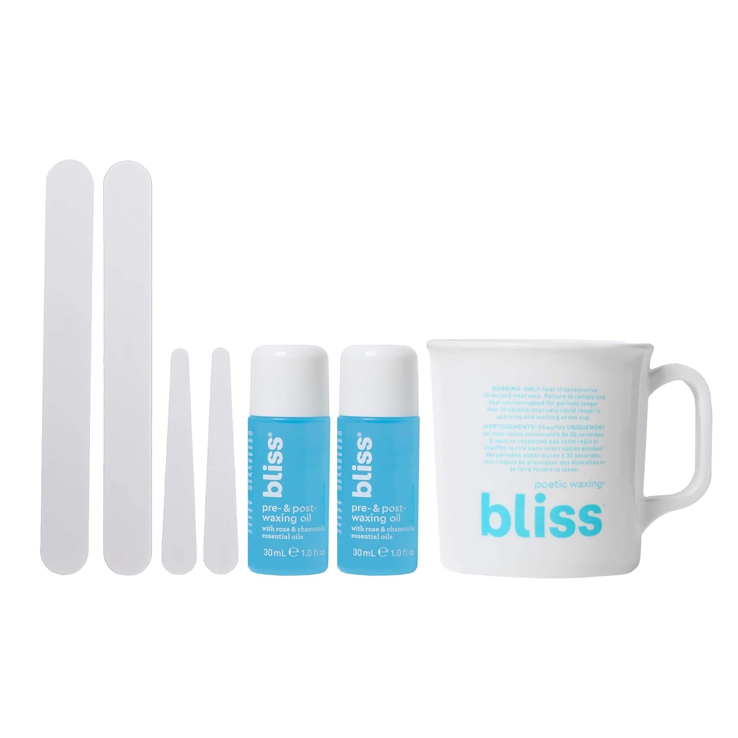 Buy now Bliss Poetic Waxing At Home Wax Kit - 5.3 Fl Oz - Microwavable Stripless Wax Hair Removal Kit - Fragrance Free - Safe for All Skin Types - 6 PC Set at indiglob india