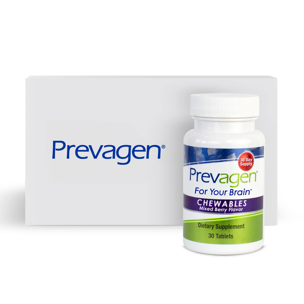 Prevagen Regular Strength Mixed Berry Chewables with Storage Box, 1-Pack | For Your Brain, 1 Month Supply, 10mg Apoaequorin, 50mcg Vitamin D3, 30 Tablets per Bottle