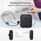 Buy now Norwii Bluetooth Voice Amplifier, Power Amplifiers, Portable Mini Wired Microphone Headset for Teacher Classroom & Outdoor Lectures, Teaching, Tour Guides, USB-C Rechargeable - 2000mAh, Black at indiglob india