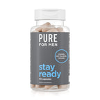 Pure for Men Stay Ready Fiber Supplement Psyllium Husk (120 Vegan Capsules) | Daily Fiber Pills for Men, Psyllium Husk, Aloe Vera, Chia & Flax, Digestive Regularity, Gut Health & Bloating Relief, Vegan