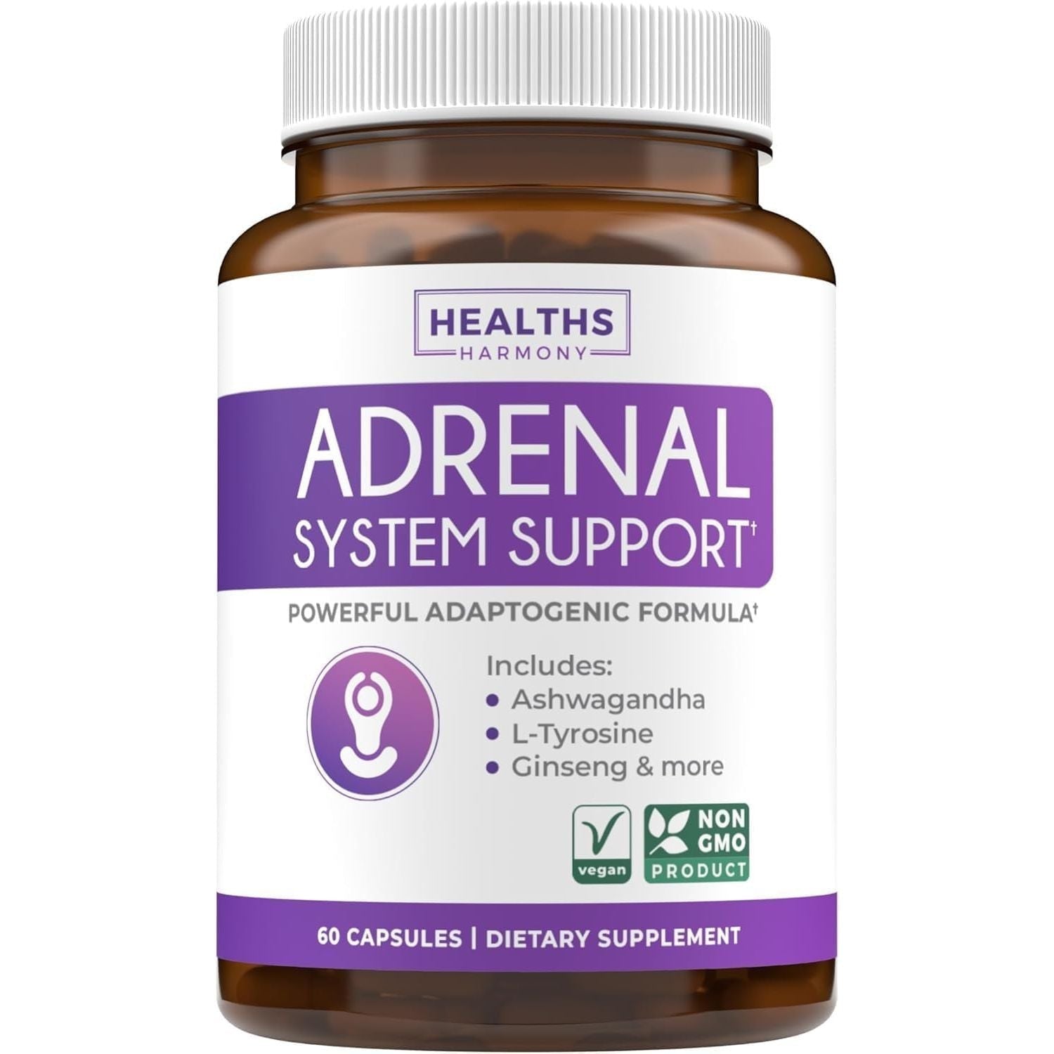 Buy now Adrenal System Support & Cortisol Manager (2 Month Supply) Powerful Ashwagandha & L-Tyrosine Fatigue Supplement - Maintain Balanced Cortisol Levels, Health, & Stress Relief - Non-GMO - 60 Capsules at indiglob india