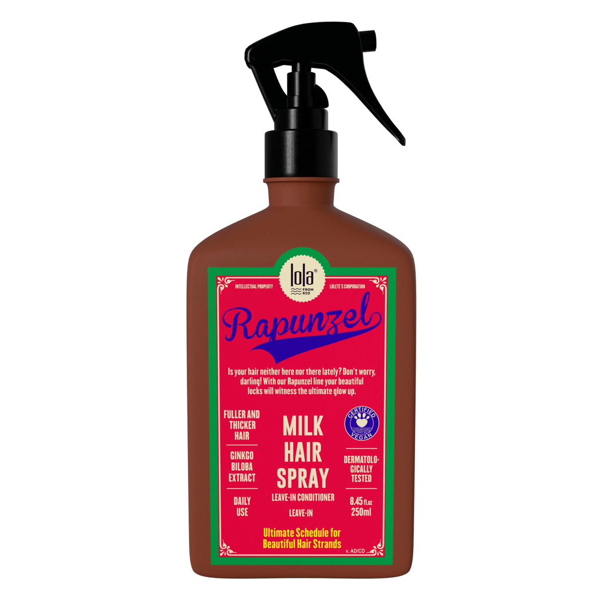 Lola From Rio – Rapunzel Milk Spray for Women – Hydrating Leave-In Conditioner & Detangler – Lightweight Moisturizing Hair Treatment for Dry, Damaged Hair – 8.45 fl oz