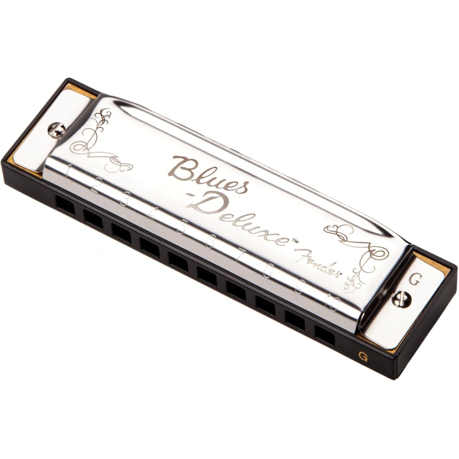 Buy now Fender Blues Deluxe Harmonica, Stocking Stuffers, Guitar Accessories, Pack of 7 with case (Keys C, G, A, D, F, E, B Flat) Pack of 1 Key of G at indiglob india
