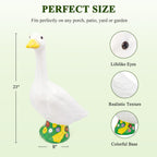 23 Inch Large Porch Goose Statue - PE Plastic Outdoor Goose Decor for Lawn, Yard, & Garden Decoration, Unique Housewarming Birthday Graduation Gifts for Women Mom Grandma