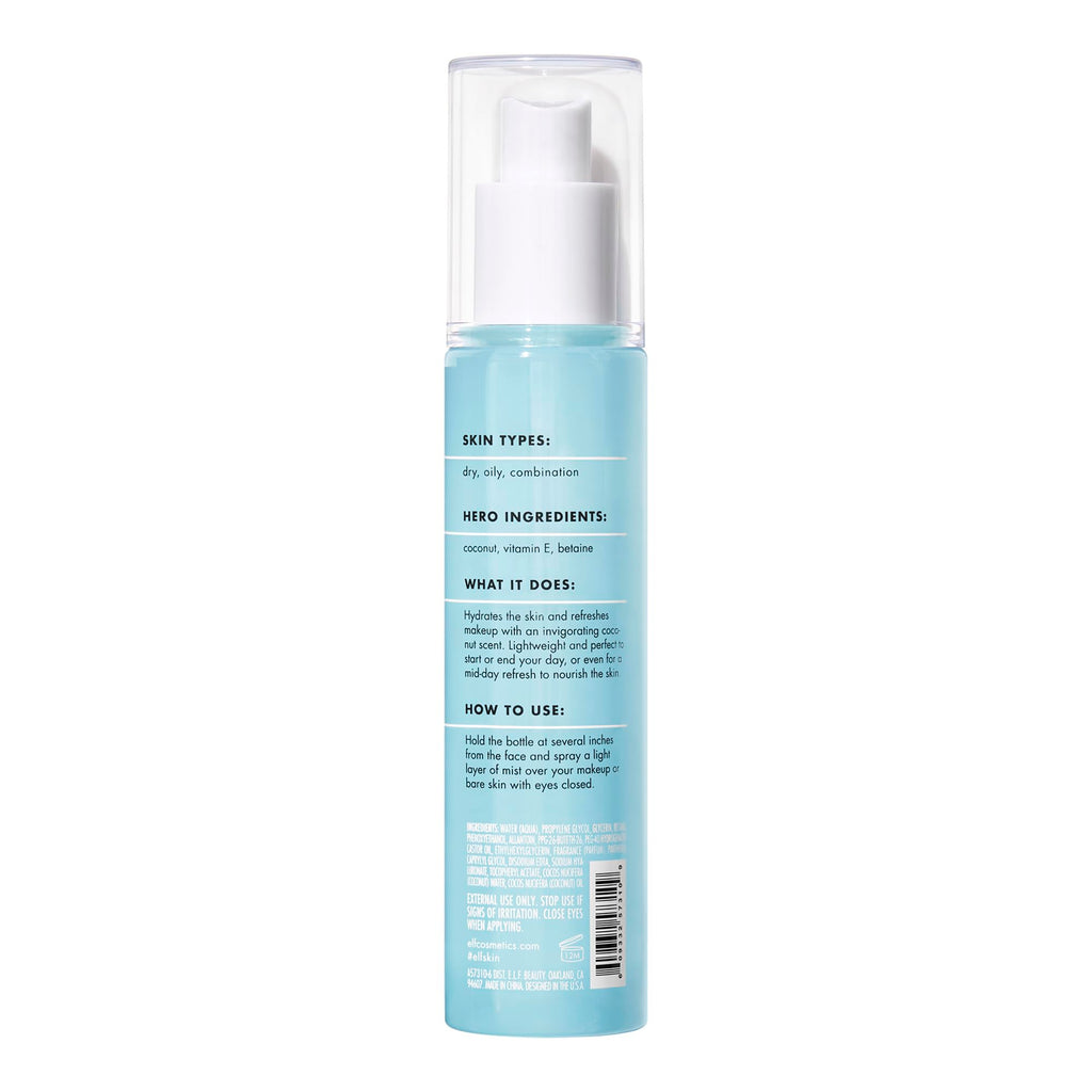 Buy now e.l.f. SKIN Holy Hydration! Hydrating Coconut Mist, Refreshes, Soothes & Invigorates Skin, Tropical Scent, 2.7 Fl Oz (Pack of 1) at indiglob india