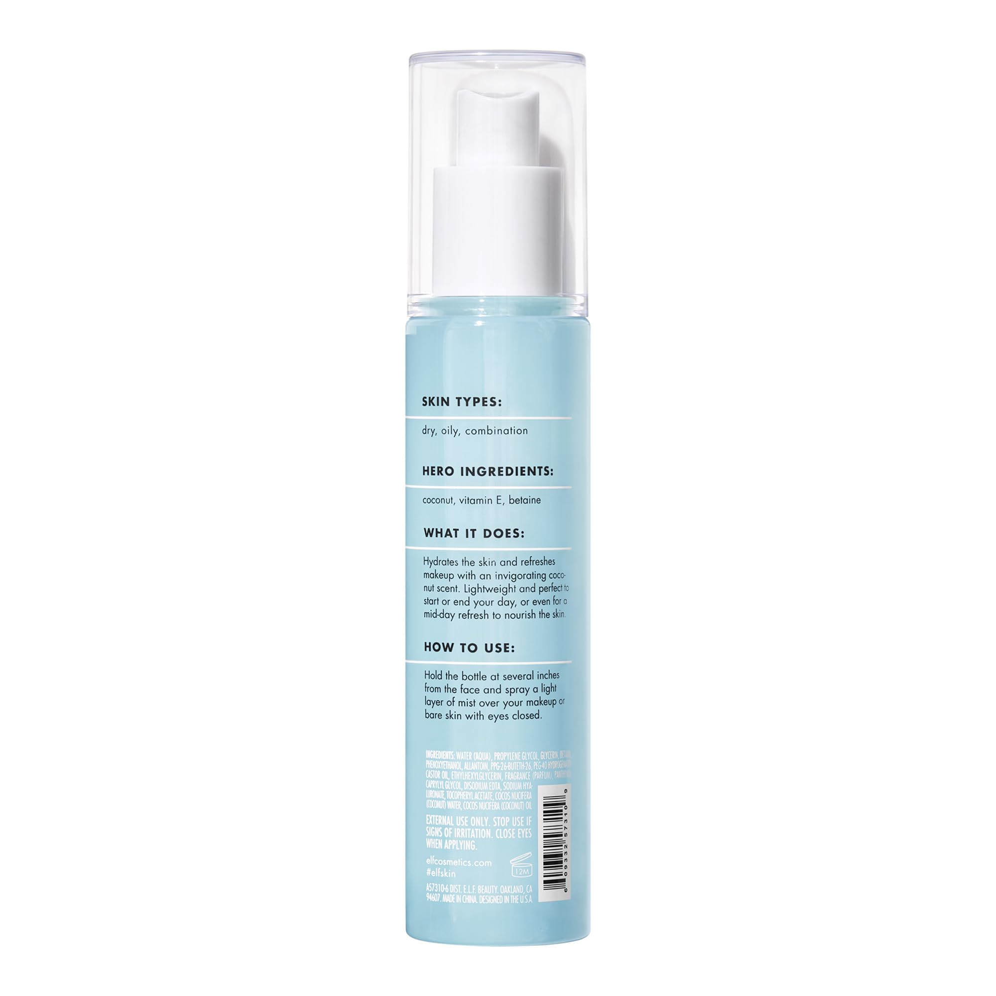 Buy now e.l.f. SKIN Holy Hydration! Hydrating Coconut Mist, Refreshes, Soothes & Invigorates Skin, Tropical Scent, 2.7 Fl Oz (Pack of 1) at indiglob india