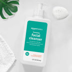 Amazon Basics Foaming Facial Cleanser with Ceramides & Hyaluronic Acid, Gentle Daily Face Wash, Non-Comedogenic, Fragrance-Free, 12 fl oz
