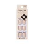 Kiss Impress No Glue Mani Press On Nails, Color, 'Point Pink', Pink, Short Size, Squoval Shape, Includes 30 Nails, Prep Pad, Instructions Sheet, 1 Manicure Stick, 1 Mini File