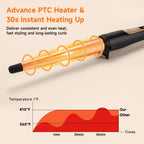 1/2 Inch to 1 Inch Tapered Curling Wand for Short, Medium & Long Hair