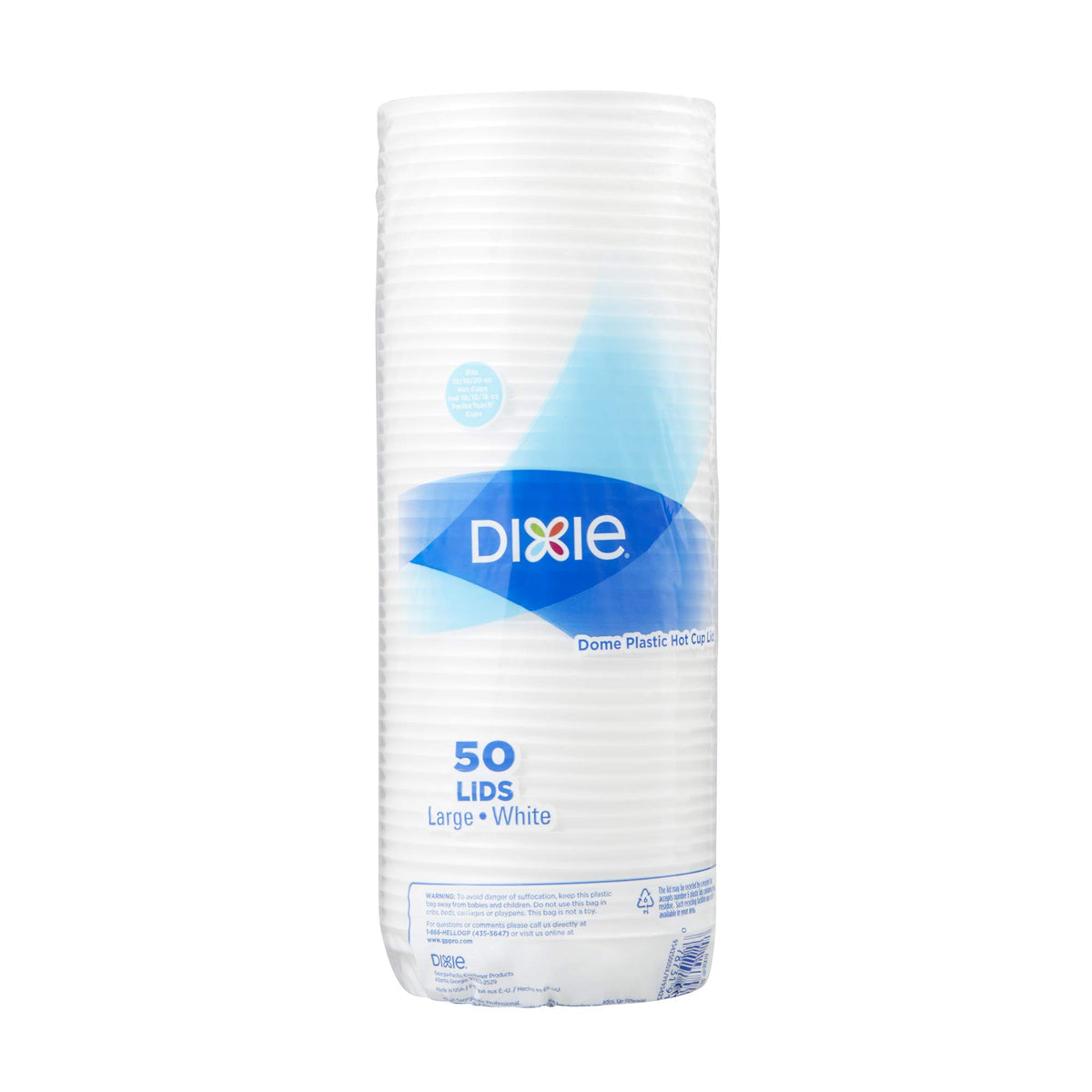 Georgia-Pacific Dixie 10-20 oz. Dome Hot Coffee Cup Lid by GP PRO (Georgia-Pacific), White, 9542500DX, (Pack of 10, 500 Count Total)