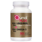 Qunol Ubiquinol 200mg + Omega-3 250mg, Extra Strength Antioxidant, 90ct | #1 Cardiologist Recommended Supplement for Heart Health, Coenzyme Q10 Supplement to support Vascular Health & Cellular Energy
