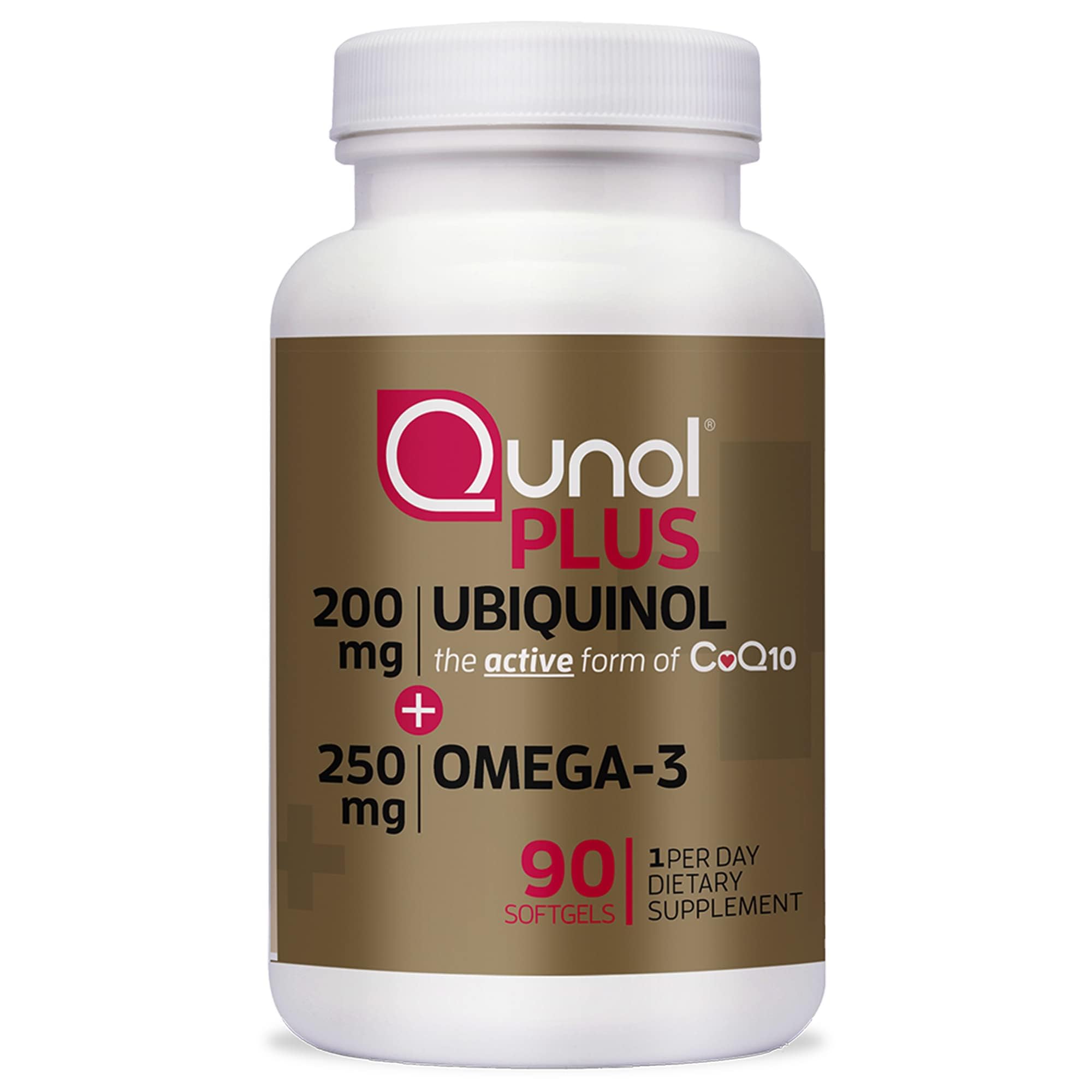 Qunol Ubiquinol 200mg + Omega-3 250mg, Extra Strength Antioxidant, 90ct | #1 Cardiologist Recommended Supplement for Heart Health, Coenzyme Q10 Supplement to support Vascular Health & Cellular Energy