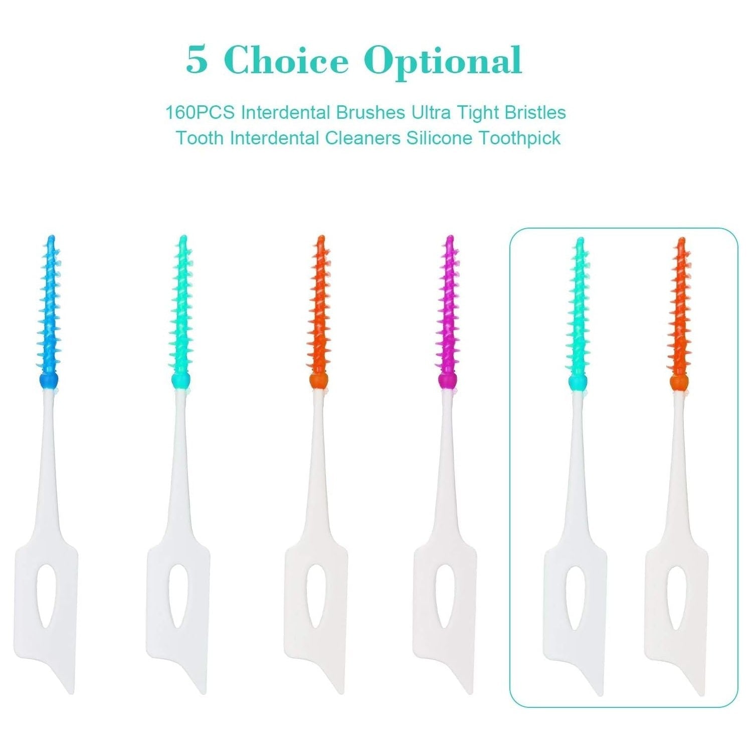 Buy now An-self 160PCS Interdental Brushes Ultra Tight Bristles Tooth Interdental Cleaners Silicone Toothpick Brush Disposable Teeth Soft Picks, Green at indiglob india