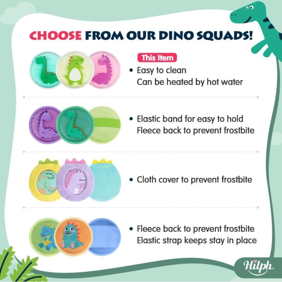 Buy now Hilph Kids Ice Packs for Boo Boos, Toddler Dinosaur Ice Pack Reusable Childrens Boo Boo Buddy Hot Cold Gel Packs for Kids Injuries, Pain Relief, Bumps & Bruises, Breastfeeding, Lunch Box (3 Packs) at indiglob india