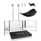 JUSRON 360 Viewing Angle Self Hair Cutting Mirror, Clear Anti-Fog HD Glass, USB Rechargeable, Easy to Use, Height Adjustable, Portable, Good Choice for Gifts | USB Rechargeable, Easy to Use, Height Adjustable, Portable, Good Choice for Gifts