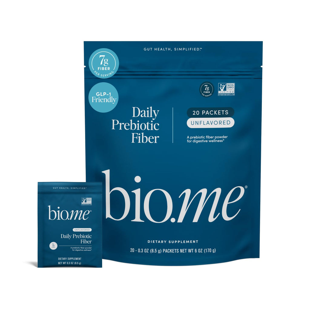 Bio.me Daily Prebiotic Fiber with Electrolytes - Lemonade, 30 Servings | 7g per serving, soluble fiber supplement for digestive health & gut health, hydrating formula, GLP-1 friendly, sugar free