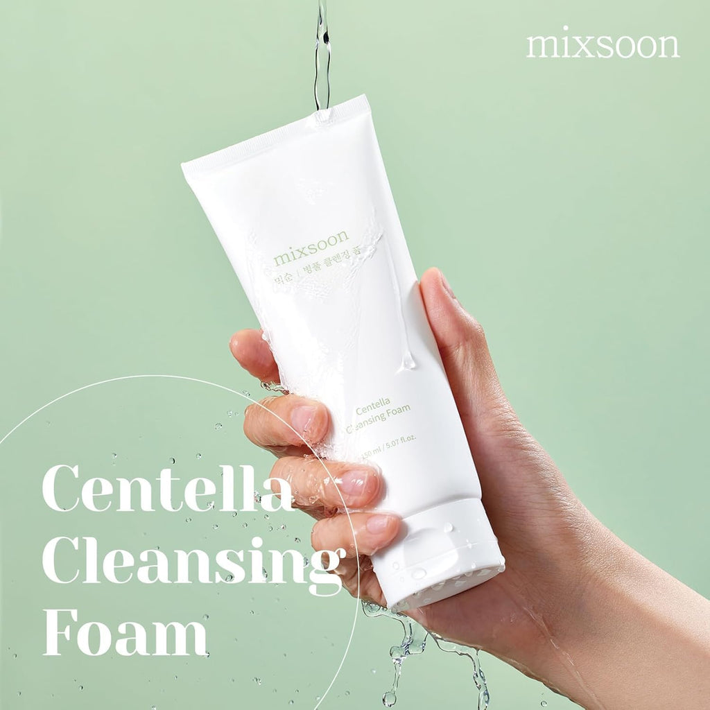 mixsoon Centella Cleansing Foam Face Wash with Cica, Low pH Cleansing and Soothing for Face, Hydrating Formula 150ml / 5.07 fl. oz. Korean Glass Skin Care