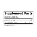Nutricost Pure Ascorbic Acid Powder (1LB) Unflavored, Vitamin C Powder | 1g Per Serving, 454 Servings