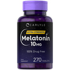 Carlyle Melatonin 10mg | 270 Tablets | with L-Theanine | Vegetarian, Non-GMO, Gluten Free Supplement
