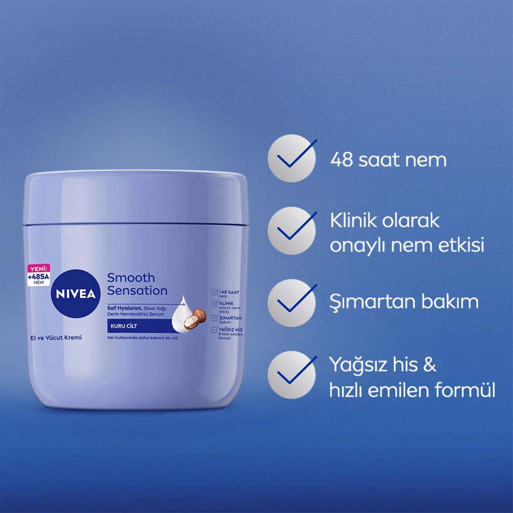 Buy now Nivea Irresistibly Smooth Body Cream Dry Skin Shea Butter 400 ml at indiglob india