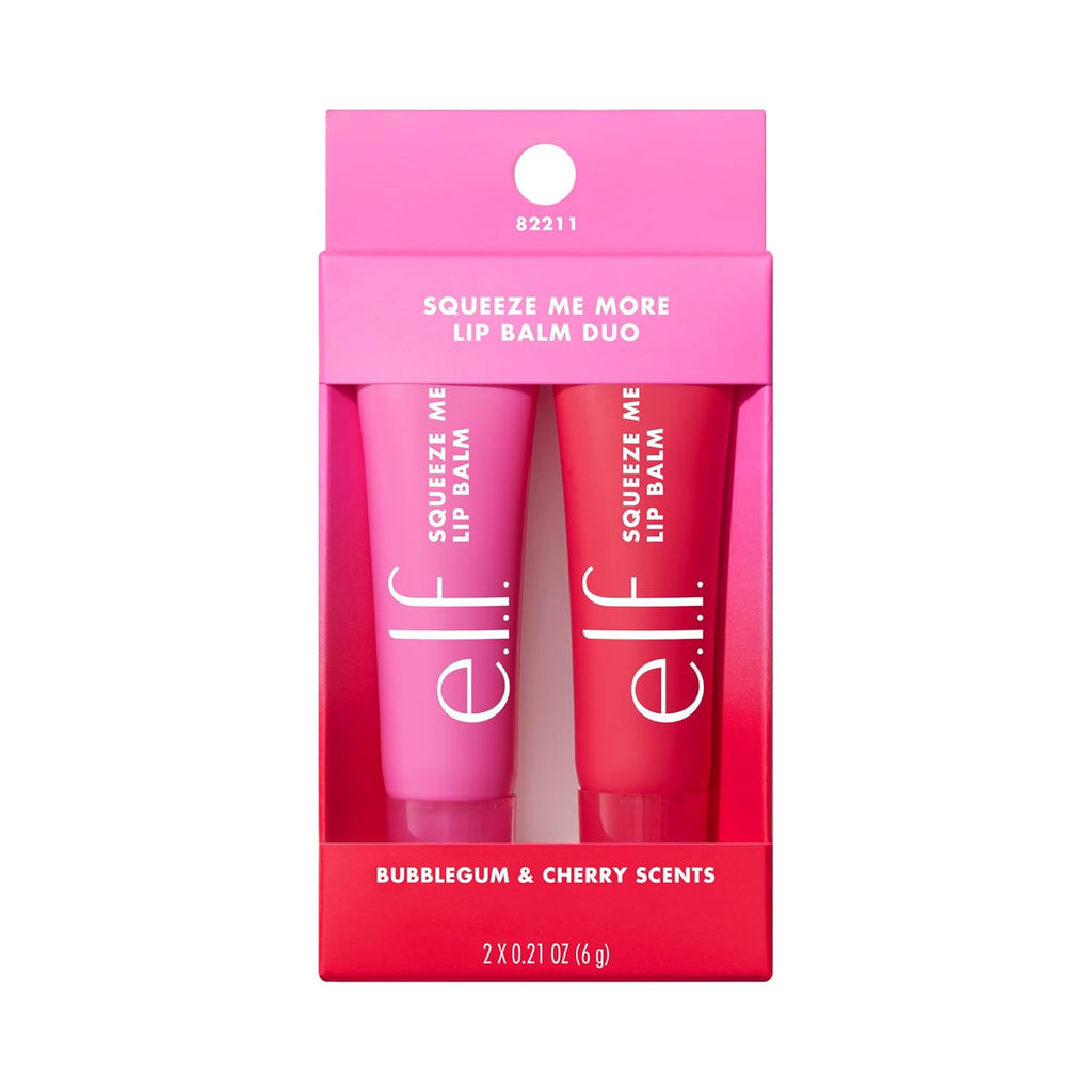 Buy now e.l.f. Squeeze Me More Lip Balm Duo, Moisturizing Balm For A Sheer Tint Of Color, Made With Hyaluronic Acid, Vegan & Cruelty-Free, Cherry & Bubblegum (Pack of 2) at indiglob india