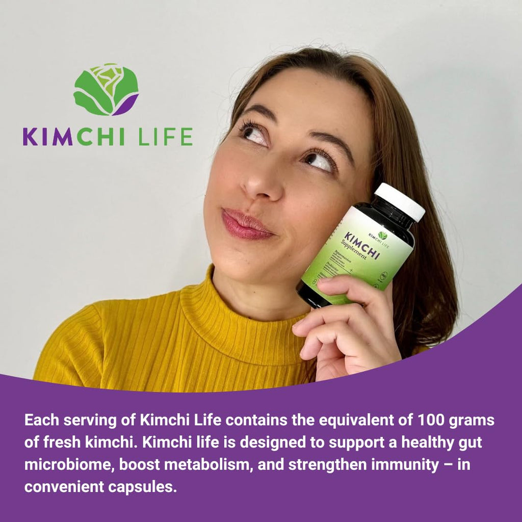 Premium Fermented Kimchi Capsules - Vegan & Natural 90 Caps