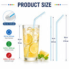 [600 Pack] 8" Flexible Plastic Straws, Bendable Disposable Drinking Straws