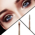 Eyebrow Brush Spoolie Dual Angled Eye Brow Brush Eyelash Comb | Eyebrow Tool for Lining and Shaping Brows or Lashes (Dark Brown)