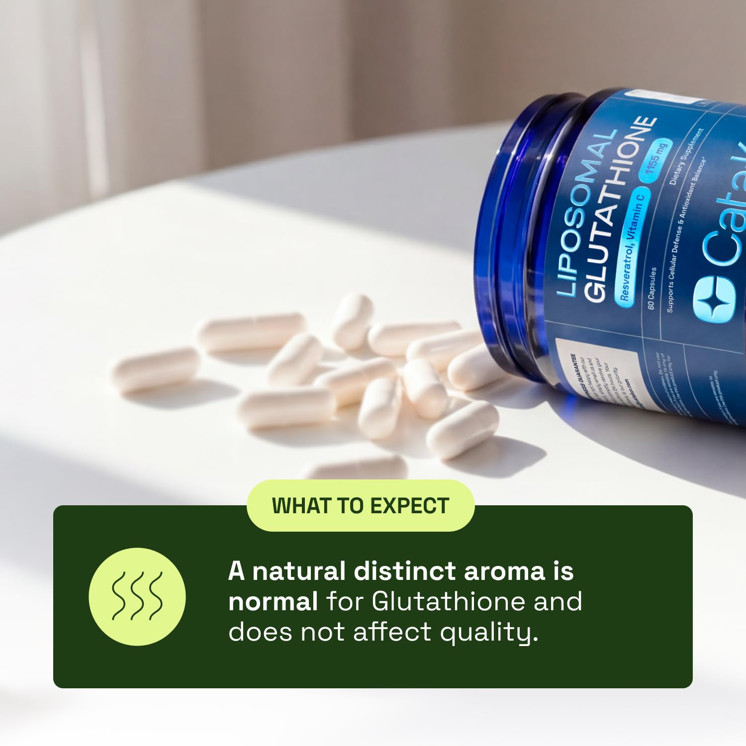 Cata-Kor Liposomal Glutathione – Ultra High Absorption with Resveratrol, Vitamin C, Selenium & Vitamin B2 (60 Count (Pack of 1))