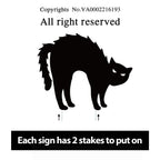 Halloween Decorations Outdoor, 6ct Black Cat Decor Yard Signs with Stakes, Scary Silhouette with Glow in Dark Eyes, Corrugated Plastic, Waterproof Lawn Decorations for Kids Family Home Party