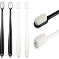 Buy now 4 Pieces Extra Soft Toothbrushes for Sensitive Gums with 20000 Micro Nano Bristle for Adult Pregnant Gum Recession Elderly Braces, Protect Fragile Gums(Black, White) Black, White at indiglob india