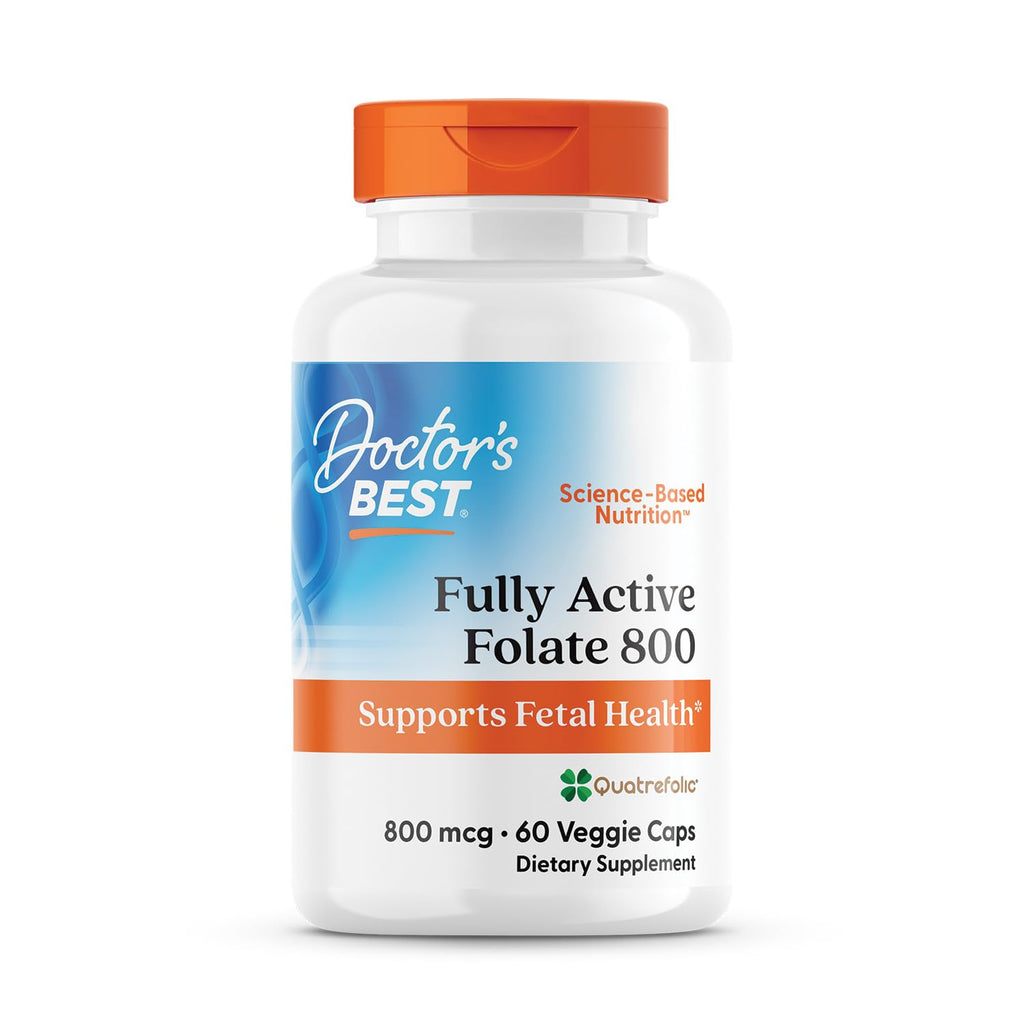 Doctor's Best Fully Active Folate with Quatrefolic400 mcg, Healthy Mood, Memory, Circulation, Well-Being, 90 VC