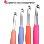 Buy now YOKER 14 Sizes Crochet Hooks Set,2mm(B)-10mm(N) Ergonomic Crochet Needles with Case Soft Grip Handles Yarn for Arthritic Hands, Extra Long Crochet Needles Kit (14 Sizes Crochet Hooks Set) at indiglob india