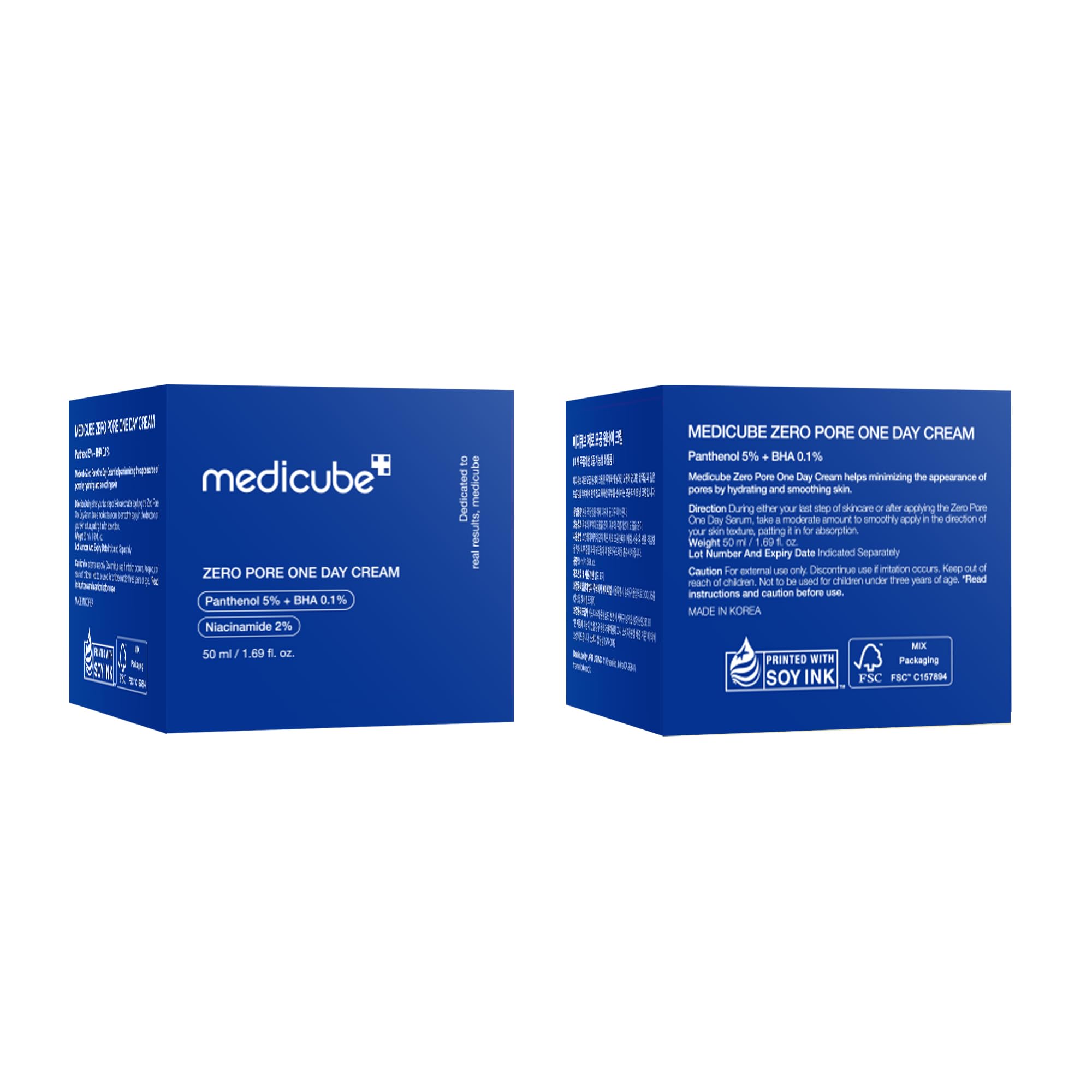 medicube Zero Pore One-Day Cream - Moisturizer for Pore & Oily Skin | Visible Pores & Excess Oil Care - Pore Refining with Panthenol, Salicylic Acid, and Niacinamide, Korean Skincare, 1.69 fl.oz