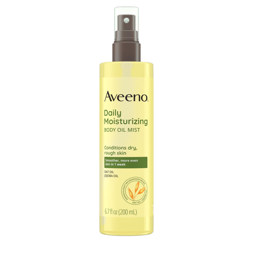 Aveeno Daily Moisturizing Body Oil Mist with Oat Oil and Jojoba Oil for Rough, Dry, Sensitive Skin, Nourishing Body Spray for Smoother, More Even Skin, Paraben- & Silicone-Free, 6.7 fl. oz