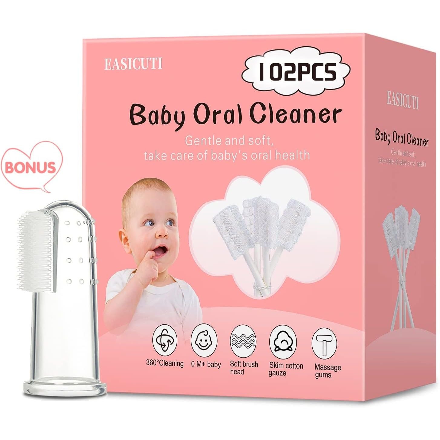 Buy now Baby Tongue Cleaner, Baby Toothbrush, 42Pcs Disposable Infant Toothbrush Clean Baby Mouth,Gauze Gum Cleaner Toothbrush Baby Oral Cleaning Stick Dental Care for 0-36 Month Baby+Free 1 Finger Toothbrush 1 Count (Pack of 102) at indiglob india