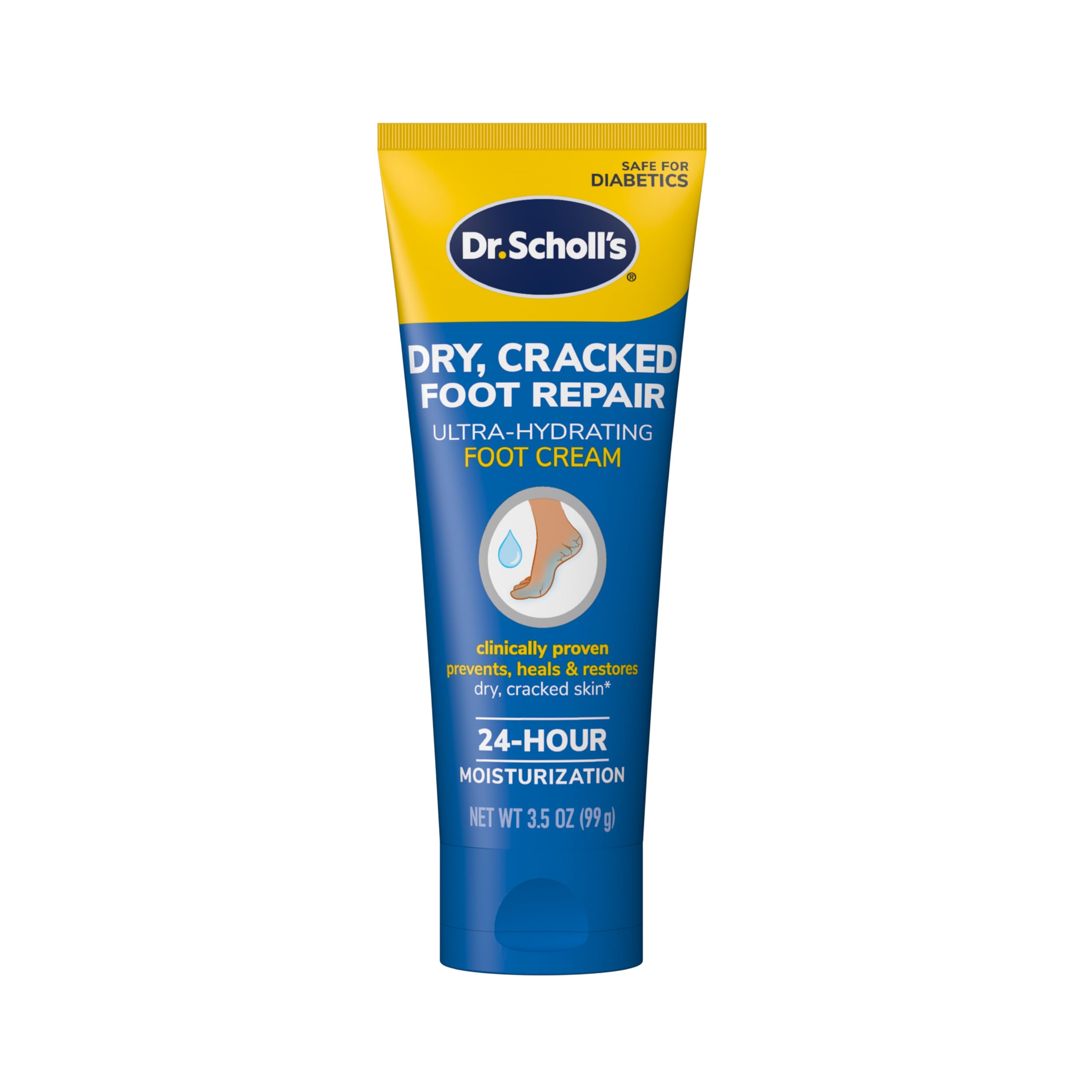 Dr. Scholl's Dry, Cracked Foot Repair Ultra-Hydrating Foot Cream Moisturizer, 3.5 oz, Skin Care Foot Lotion with 25% Urea for Dry Cracked Feet, Heals and Moisturizes for Healthy Feet